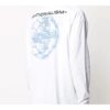Impresión de logotipo en 3D, cuello redondo, manga larga, unisex, blanco