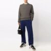 Jersey básico de lana sin capucha Off-White para hombre, corte holgado, marrón