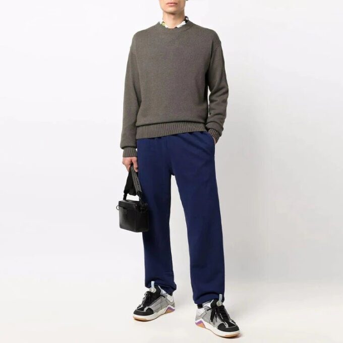 Jersey básico de lana sin capucha Off-White para hombre, corte holgado, marrón