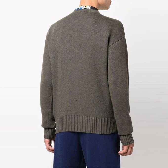 Jersey básico de lana sin capucha Off-White para hombre, corte holgado, marrón