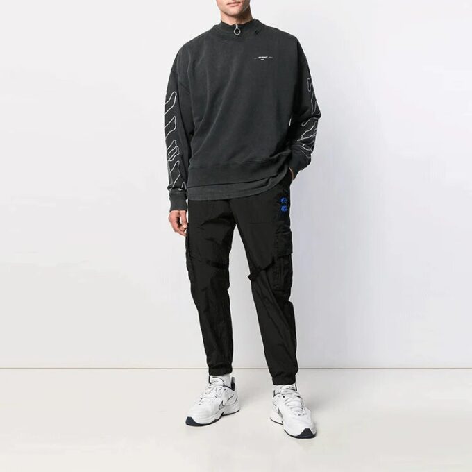 Jersey clásico de rayas con logo Off-White para hombre, negro
