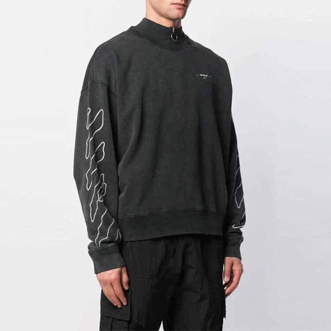 Jersey clásico de rayas con logo Off-White para hombre, negro