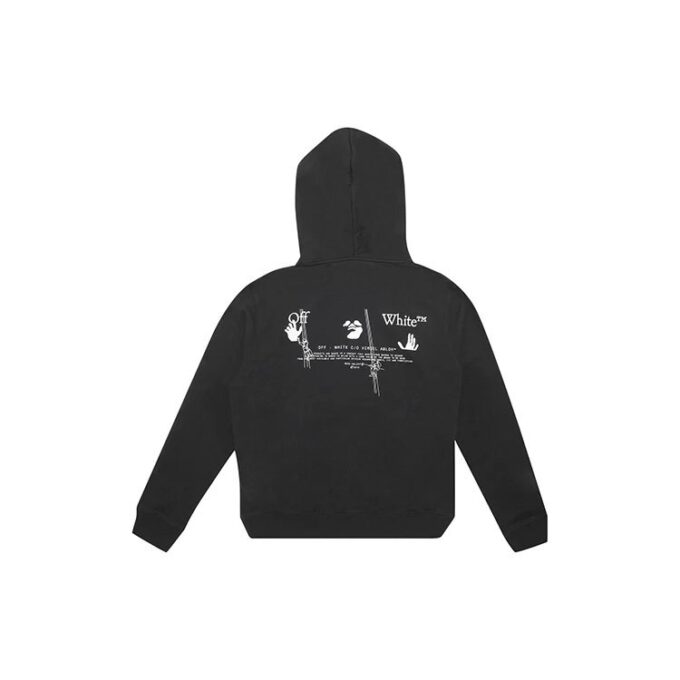 Jersey con capucha bordado FW20 para hombre, negro