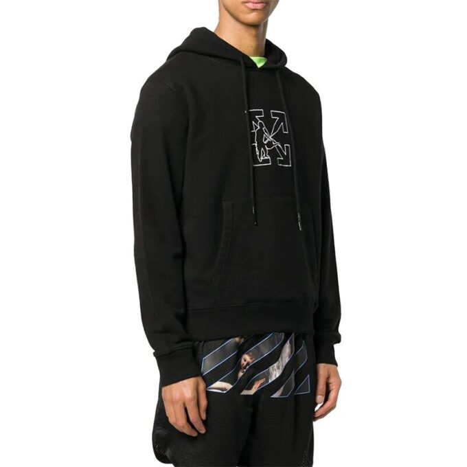 Jersey con capucha bordado FW20 para hombre, negro