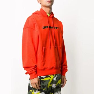 Jersey con capucha holgado Trellis para hombre, naranja, FW20