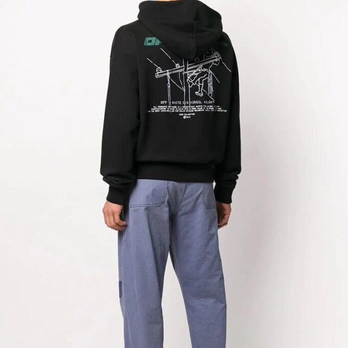 Jersey con capucha Trellis Worker para hombre, FW20, negro