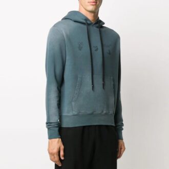 Jersey con capucha y apliques desvanecidos FW20 Verde