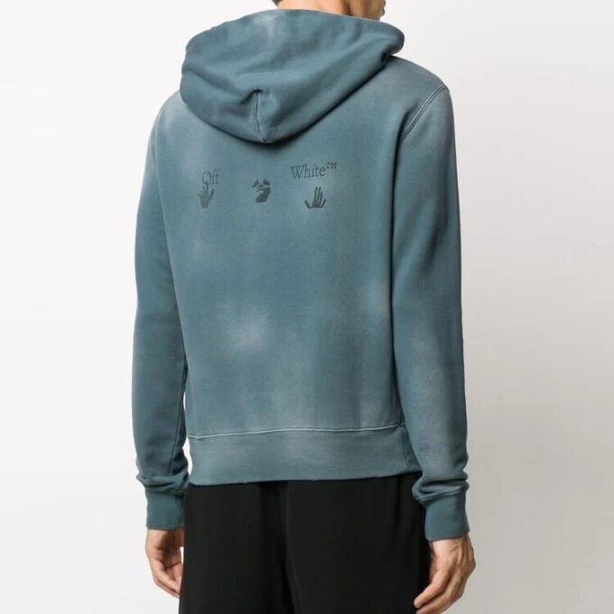Jersey con capucha y apliques desvanecidos FW20 Verde