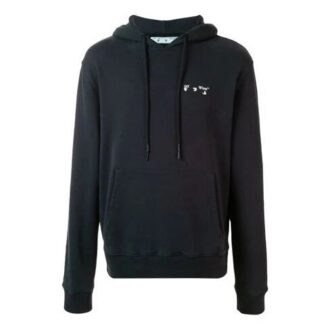 Jersey con capucha y estampado del logotipo para hombre, negro