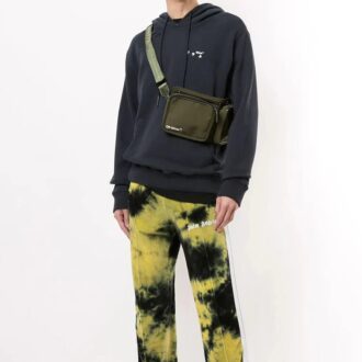 Jersey con capucha y estampado del logotipo para hombre, negro