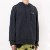 Jersey con capucha y estampado del logotipo para hombre, negro