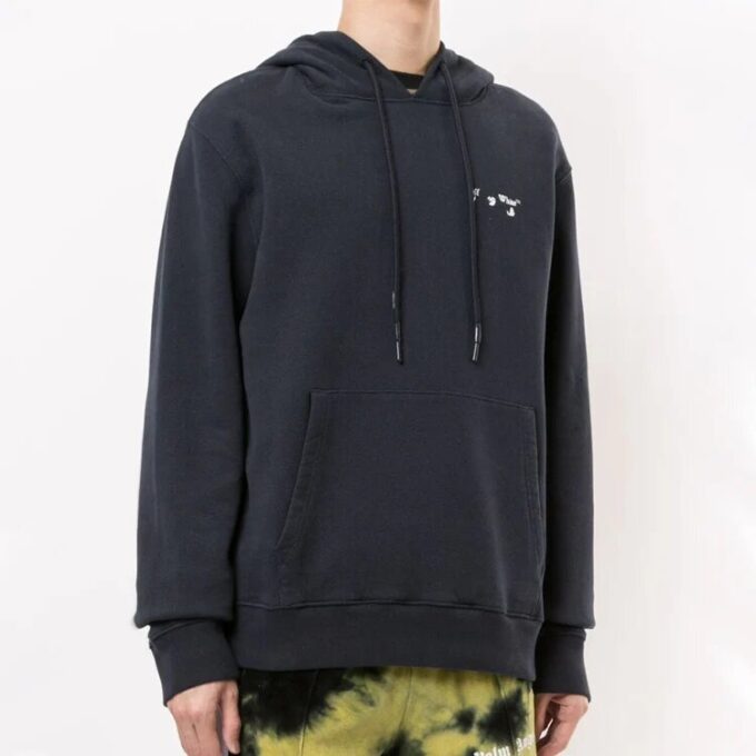 Jersey con capucha y estampado del logotipo para hombre, negro