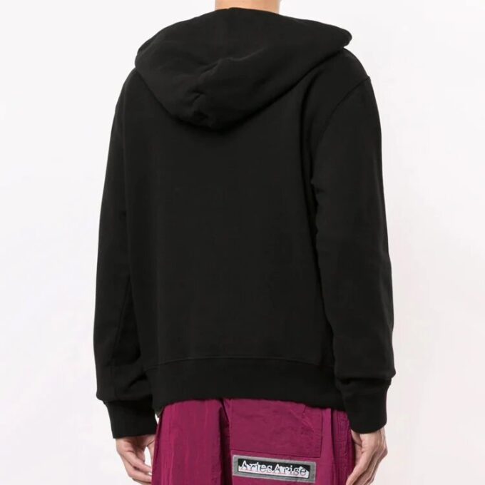 Jersey con capucha y estampado del logotipo para hombre, negro