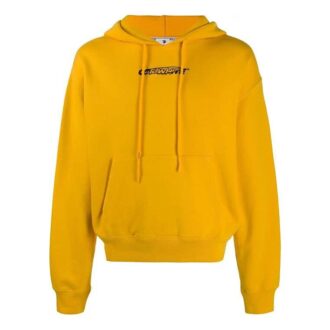 Jersey con capucha y estampado FW20 Workers para hombre, amarillo