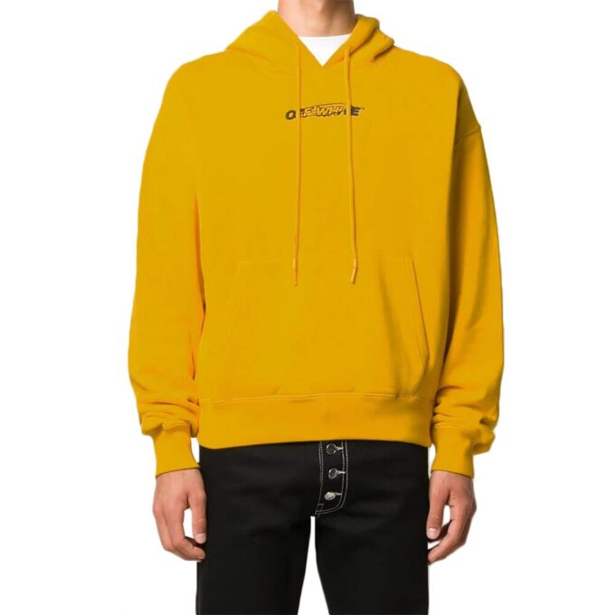 Jersey con capucha y estampado FW20 Workers para hombre, amarillo