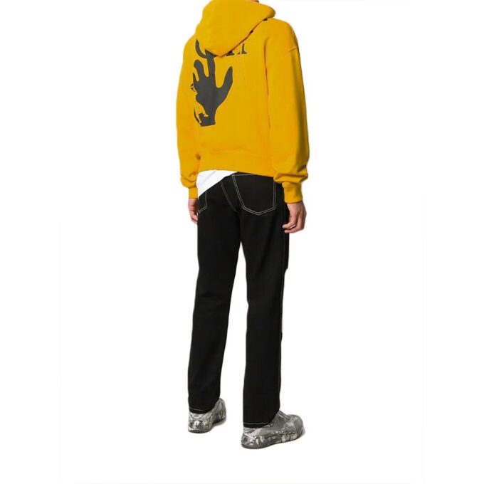 Jersey con capucha y estampado FW20 Workers para hombre, amarillo