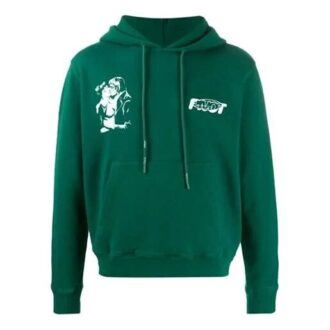 Jersey con capucha y estampado Kiss 21 FW20 para hombre, verde