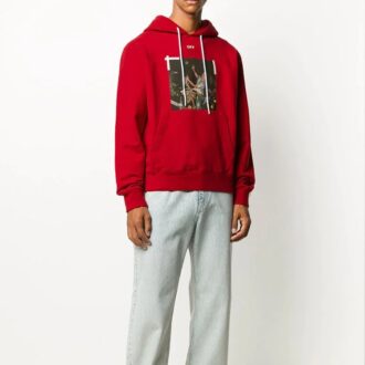 Jersey con capucha y estampado Pascal FW20 para hombre, rojo