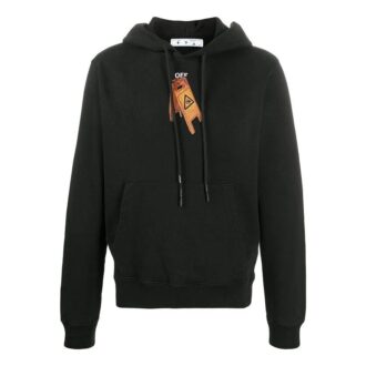 Jersey con capucha y estampado Pascal para hombre, negro