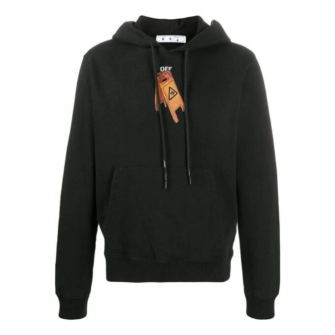 Jersey con capucha y estampado Pascal para hombre, negro