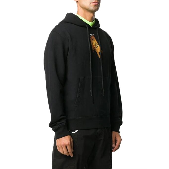 Jersey con capucha y estampado Pascal para hombre, negro