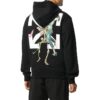 Jersey con capucha y estampado Pascal para hombre, negro