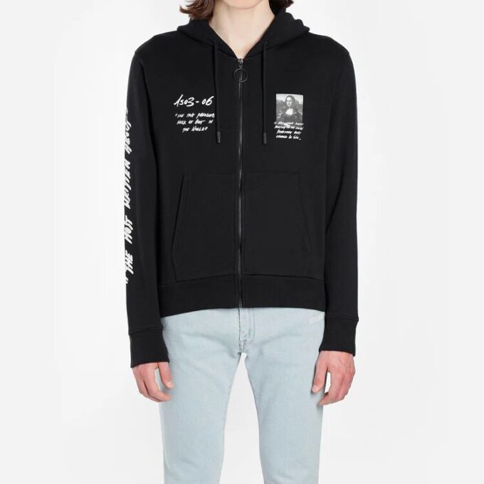 Jersey con cremallera y logotipo Mona Lisa para hombre SS19