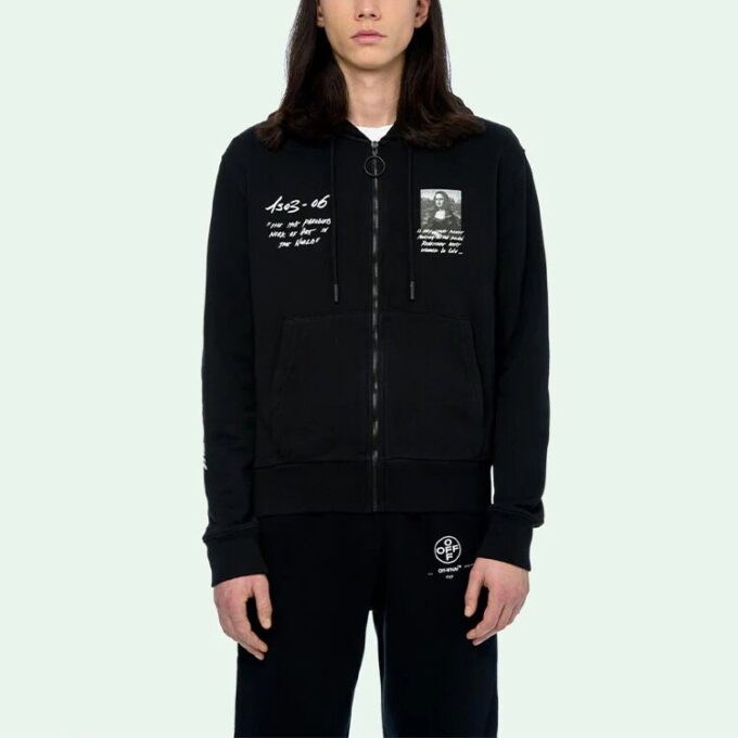 Jersey con cremallera y logotipo Mona Lisa para hombre SS19