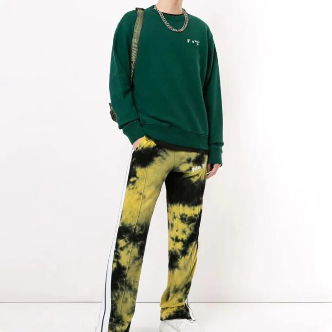 Jersey con estampado de logotipo Off-White para hombre, verde