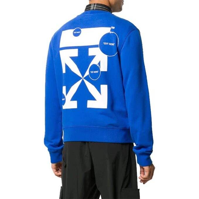 Jersey con estampado del logotipo «Cut Here» azul