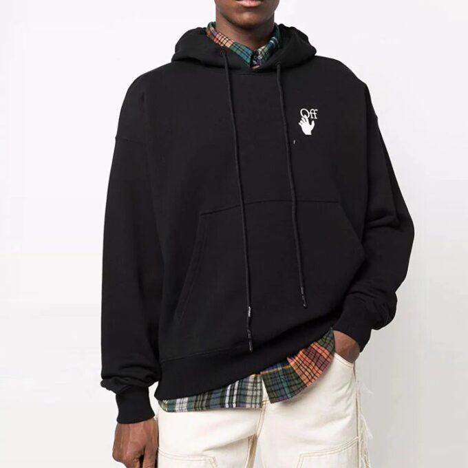 Jersey con logo Off-White para hombre FW21, corte holgado, negro