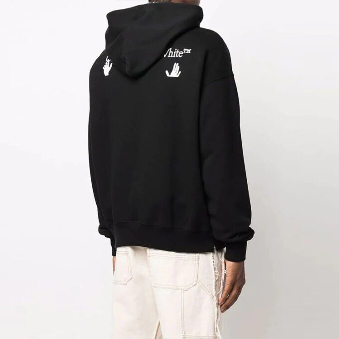 Jersey con logo Off-White para hombre FW21, corte holgado, negro