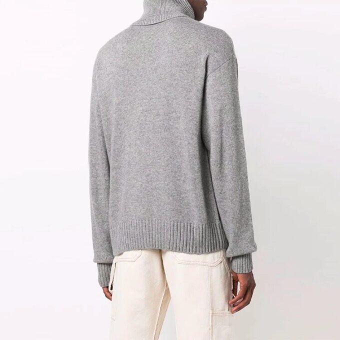 Jersey de cuello alto acanalado, versión estándar, unisex, gris