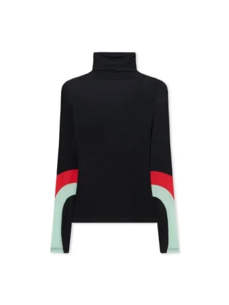 Jersey de cuello alto de manga larga con inserciones de color