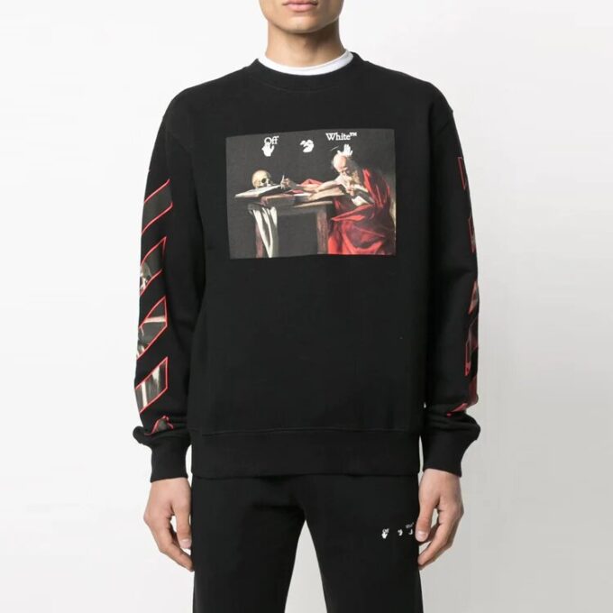 Jersey de cuello redondo ajustado Caravaggio «Negro/Rojo»