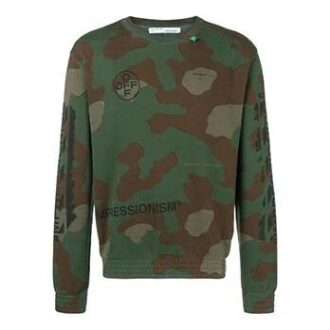 Jersey de cuello redondo con estampado de camuflaje y patrón diagonal de la colección primavera-verano 2019