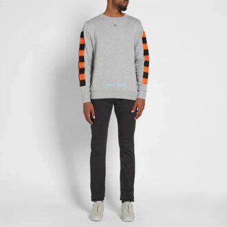 Jersey de cuello redondo con estampado de cuadros en la espalda, versión gris