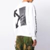 Jersey de cuello redondo con estampado de flechas Blanco