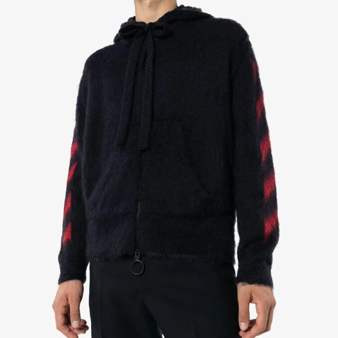 Jersey de cuello redondo con estampado de flechas FW20 para hombre, negro