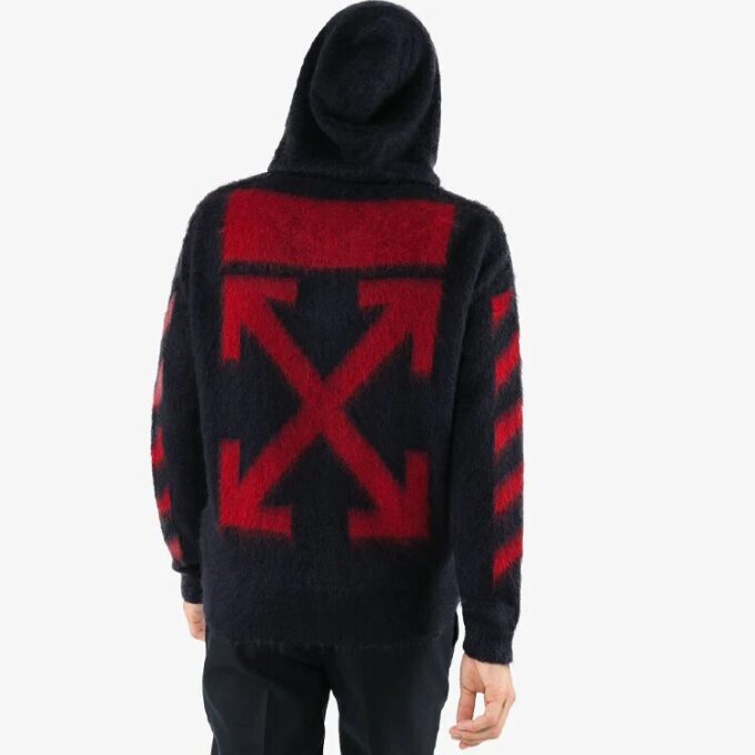Jersey de cuello redondo con estampado de flechas FW20 para hombre, negro