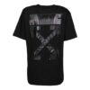 Jersey de cuello redondo con estampado de flechas Off-White, pantalones cortos y corte ajustado, color negro