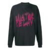 Jersey de cuello redondo con estampado de letras de graffiti, manga larga, versión en negro y gris