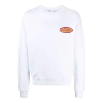 Jersey de cuello redondo con estampado de letras del logotipo SS21, versión blanca