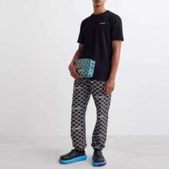 Jersey de cuello redondo con estampado de logotipo de Arrows, pantalones cortos y corte holgado, negro