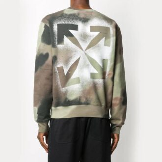 Jersey de cuello redondo con estampado de logotipo de Arrows para hombre, FW20, camuflaje/verde