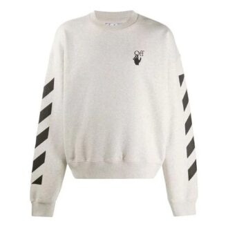 Jersey de cuello redondo con estampado de logotipo de Arrows para hombre, gris/blanco Jersey de cuello redondo con estampado de logotipo de Arrows para hombre, gris/blanco