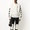 Jersey de cuello redondo con estampado de logotipo de Arrows para hombre, gris/blanco