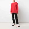 Jersey de cuello redondo con estampado de logotipo FW21, manga larga, hombre, rojo