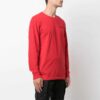 Jersey de cuello redondo con estampado de logotipo FW21, manga larga, hombre, rojo