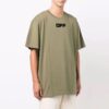 Jersey de cuello redondo con estampado de logotipo, pantalones cortos y corte holgado, verde